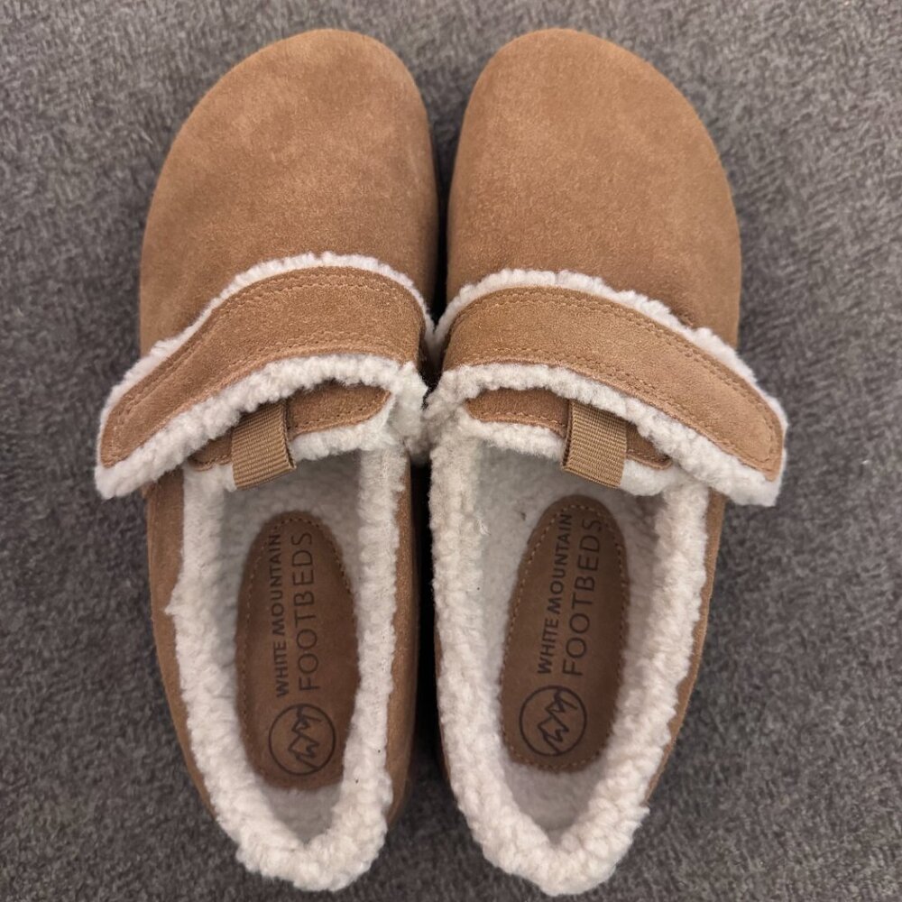 White Mountain Suede Shearling Lined Footbed Clogs Women’s 6 New In Box - Picture 6 of 11